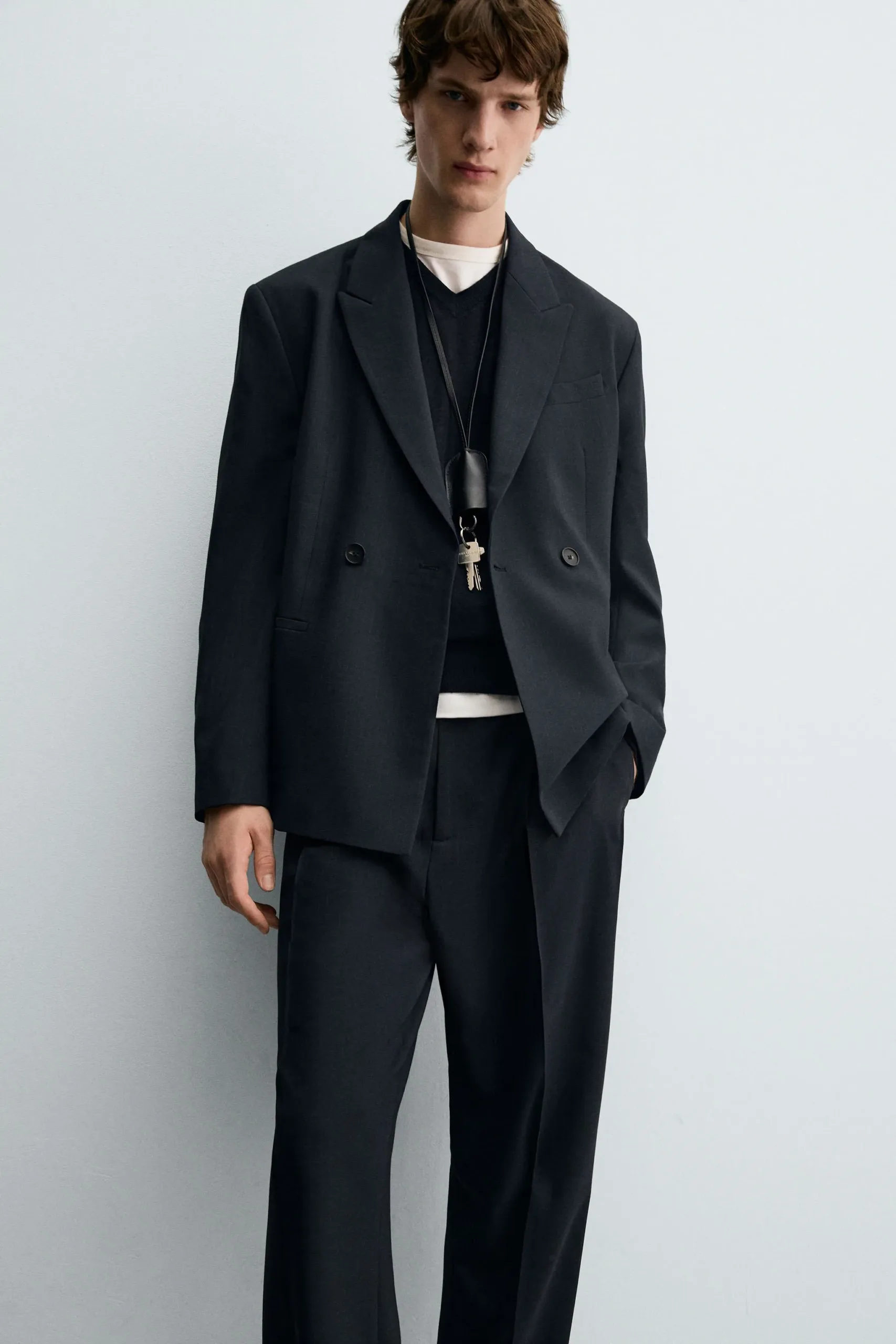 STRIPED SUIT DOUBLE-BREASTED BLAZER