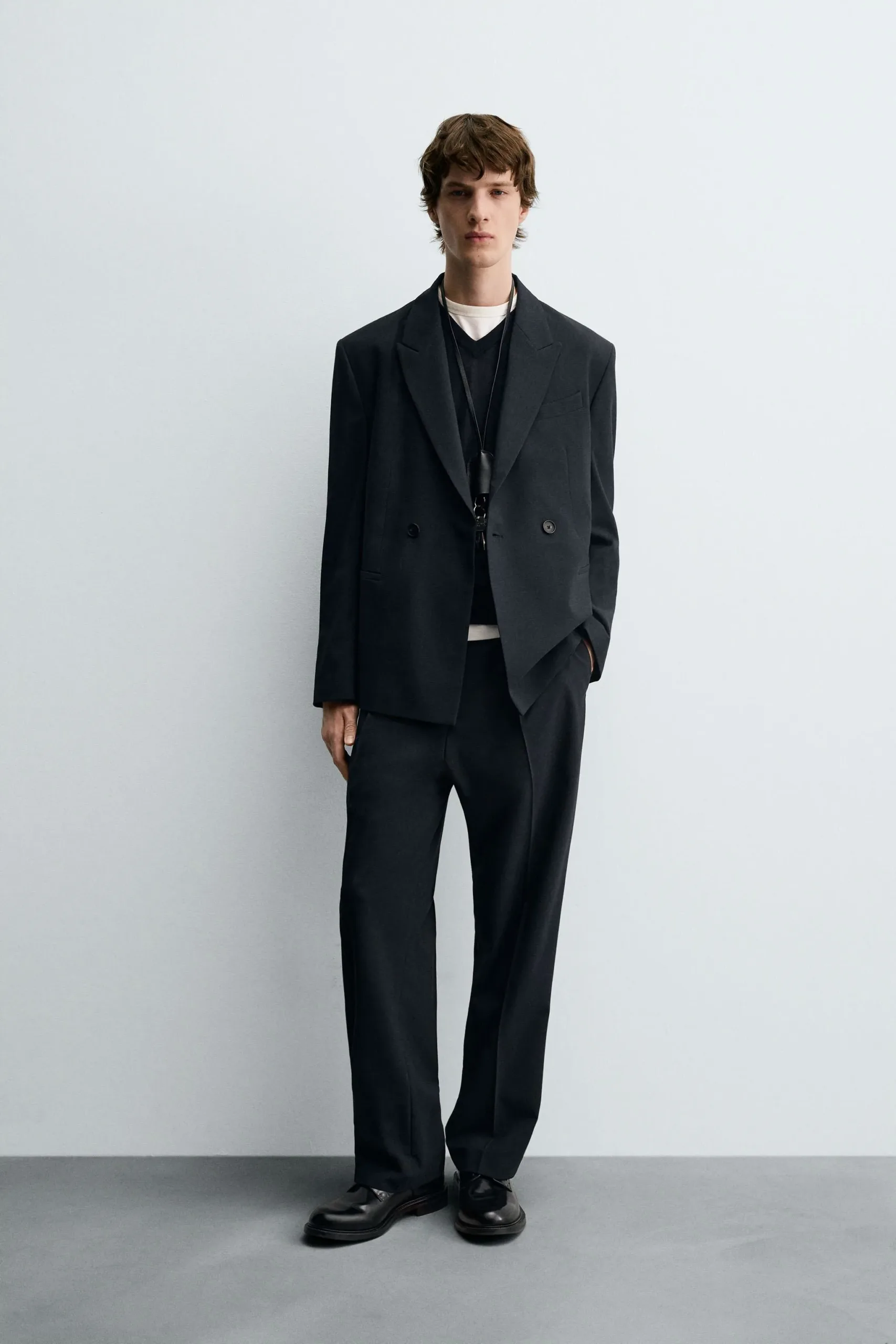 STRIPED SUIT DOUBLE-BREASTED BLAZER